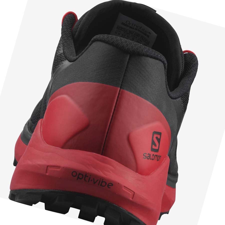 Tenis Para Trail Running Salomon SENSE RIDE 4 Hombre Negros Rojos | MX 3492UZG